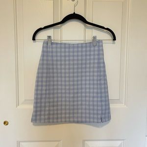 Brandy Melville Pasted Blue / White Striped Plaid Mini Cara Skirt Size OS